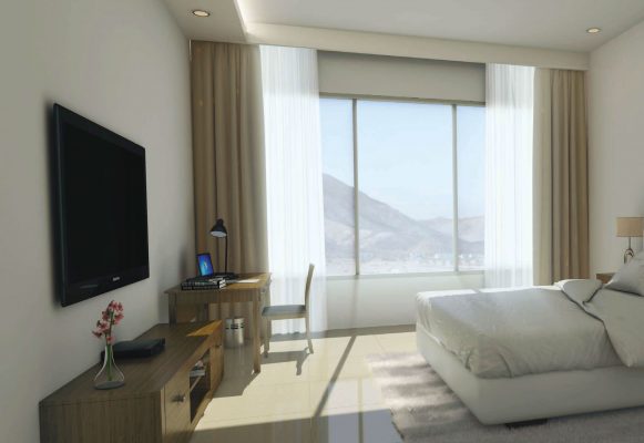 2 غرفة نوم في شقة بمساحة 120.3 م2 في مشروع بحيرة غولف جبل السيفة من شركة موريا للتنمية السياحية