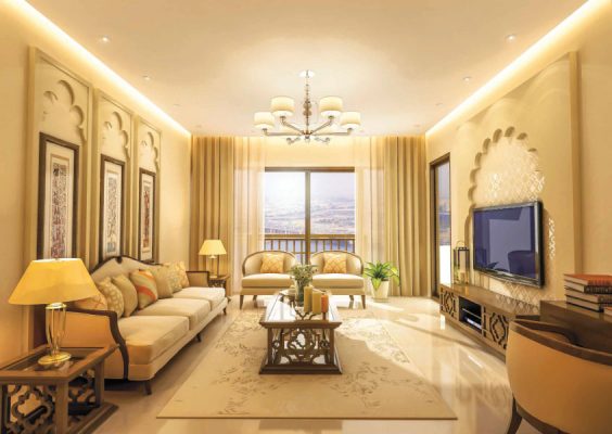 غرفة نوم في شقة بمساحة 90 م2 في مشروع منازل الخور من شركة دبي للعقارات