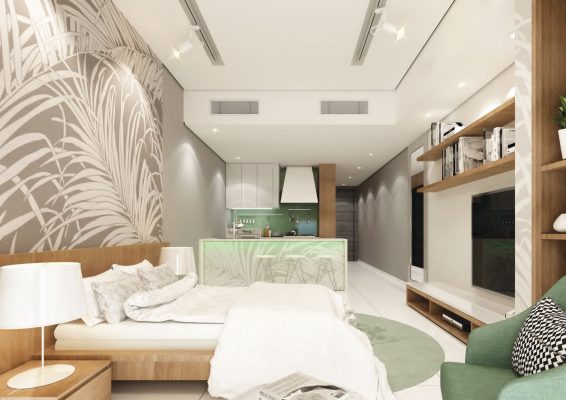 شقة 1 غرفة نوم بمساحة 75 م2 في برج بلو وايف من تايجر العقارية في دبي